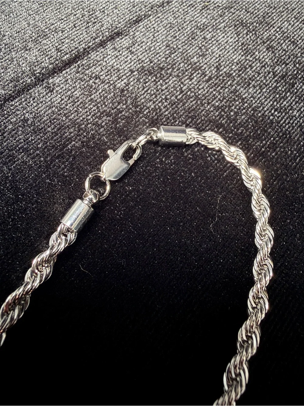Silver Plated Rope Necklace 